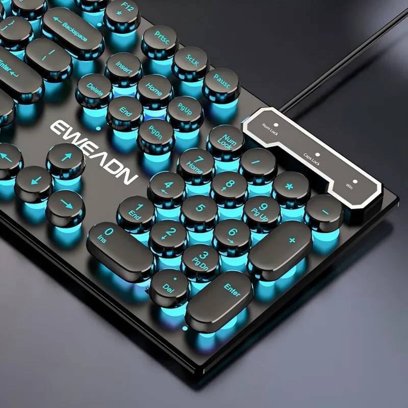 Gaming Keyboard Mechanical Wireless - Set Keyboard dan Mouse Retro Punk