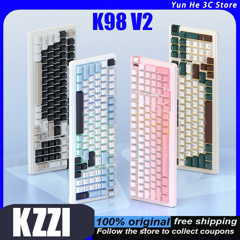 Gaming Keyboard Mechanical Wireless - KZZI K98 V2 Keyboard Mekanik Tiga