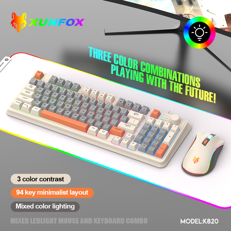 Gaming Keyboard And Mouse For Xbox - K820 Set Keyboard Game berkabel USB,