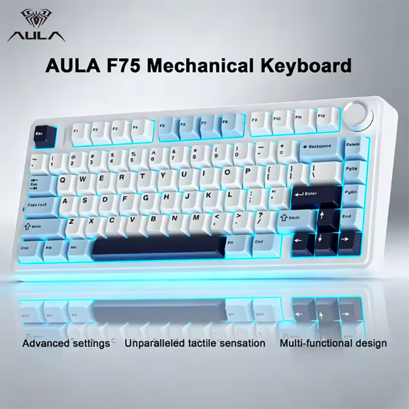 Gaming Keyboard Mechanical Wireless - AULA F75 75% Keyboard Mekanis Nirkabel