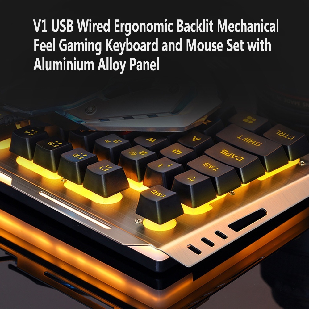 V1 USB Wired Mechanical Gaming - Gaming Keyboard And Mouse Combo ulasan dan harga