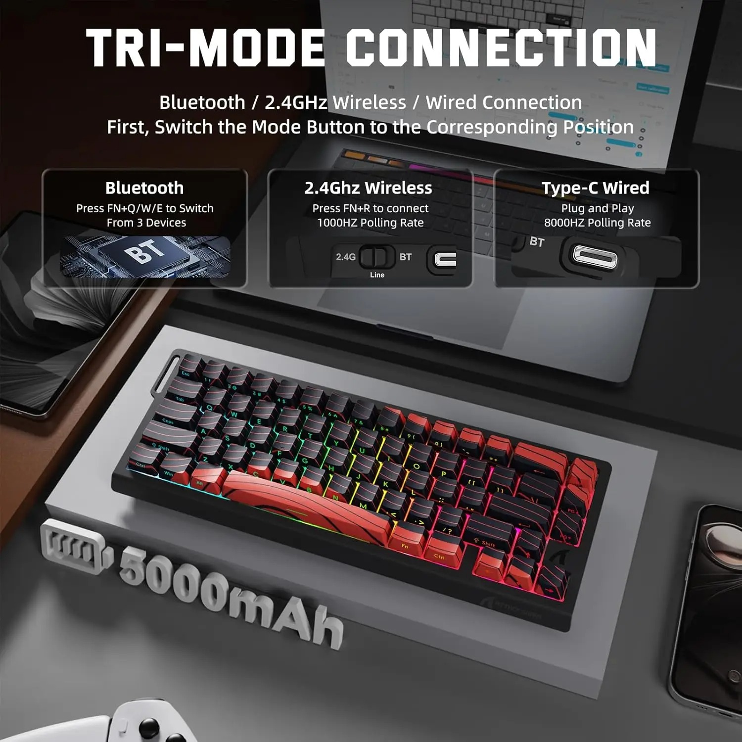 ATTACK SHARK X68 PRO HE Keyboa - Gaming Keyboard Mechanical Wireless ulasan dan harga