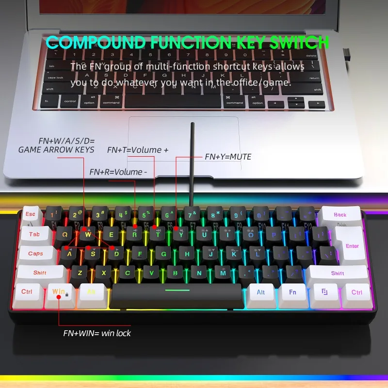 Keyboard dan Mouse 60% Combo K - Gaming Keyboard And Mouse Combo ulasan dan harga