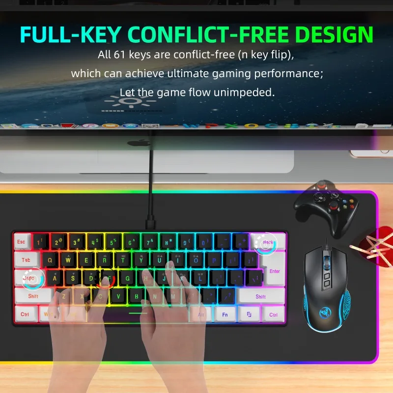 Keyboard dan Mouse 60% Combo K - Gaming Keyboard And Mouse Combo ulasan dan harga