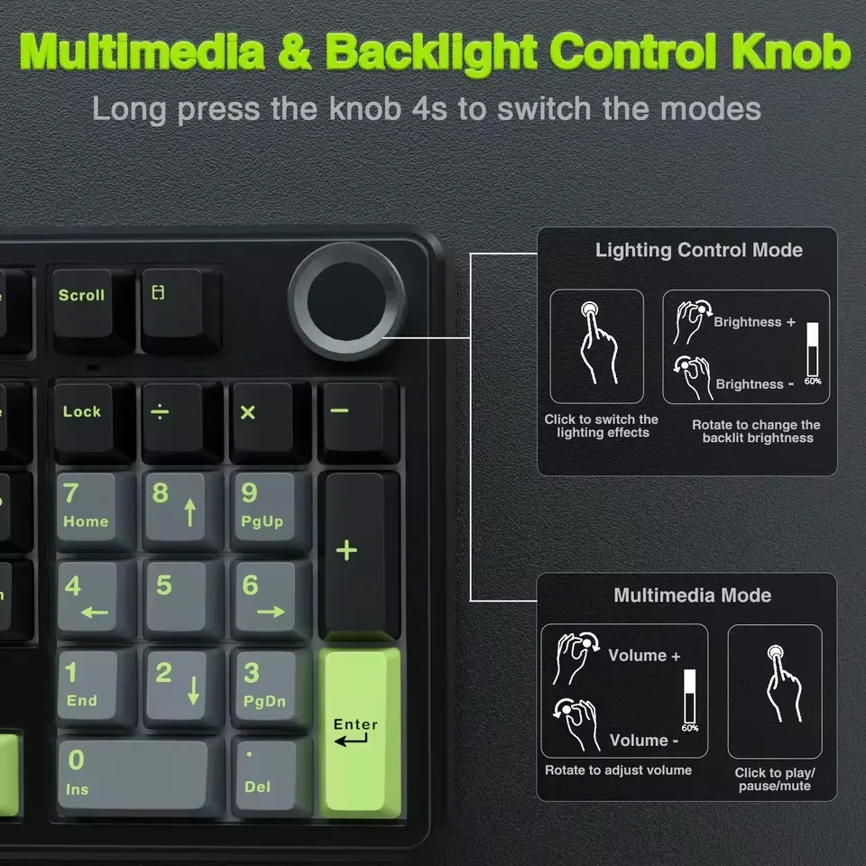 AULA F99PRO Keyboard Mekanis G - Gaming Keyboard Mechanical Wireless ulasan dan harga