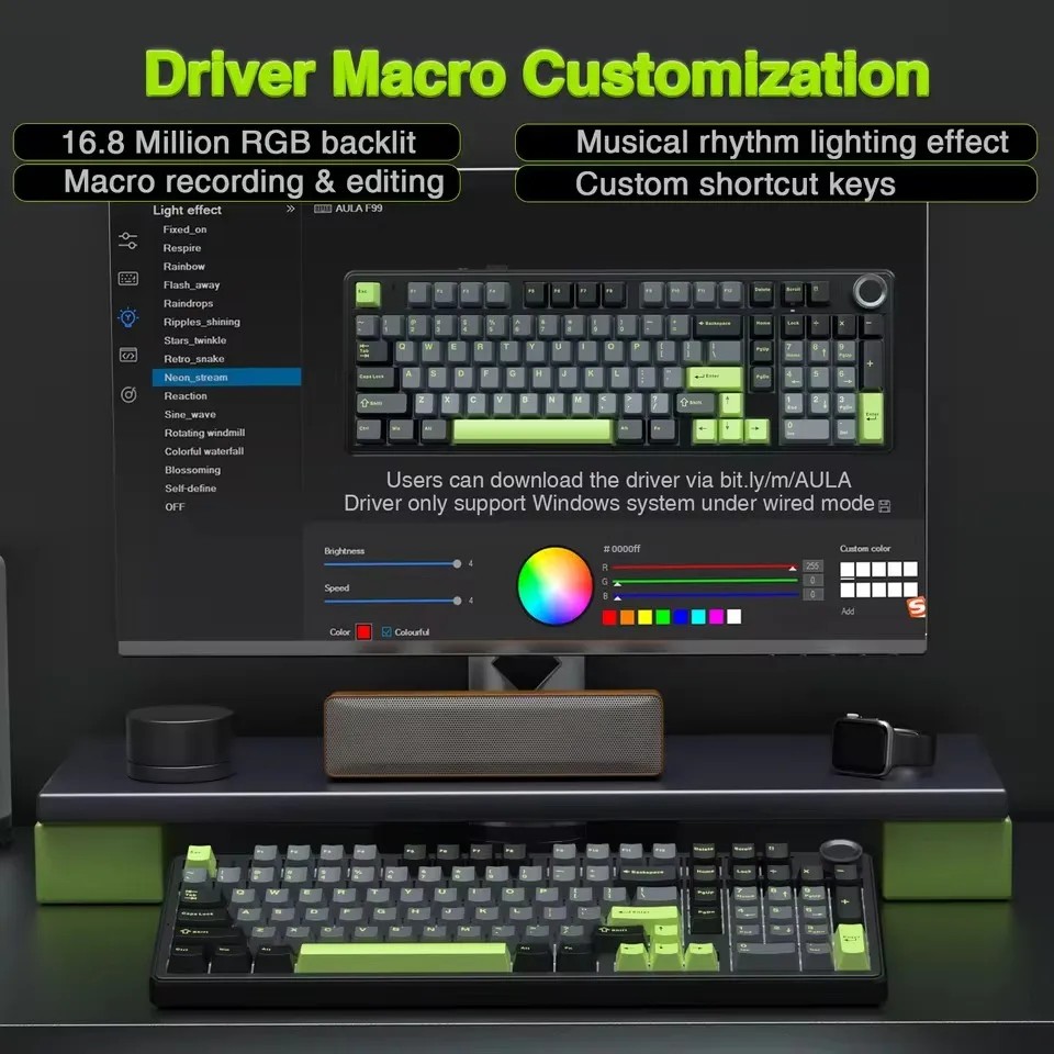 AULA F99PRO Keyboard Mekanis G - Gaming Keyboard Mechanical Wireless ulasan dan harga