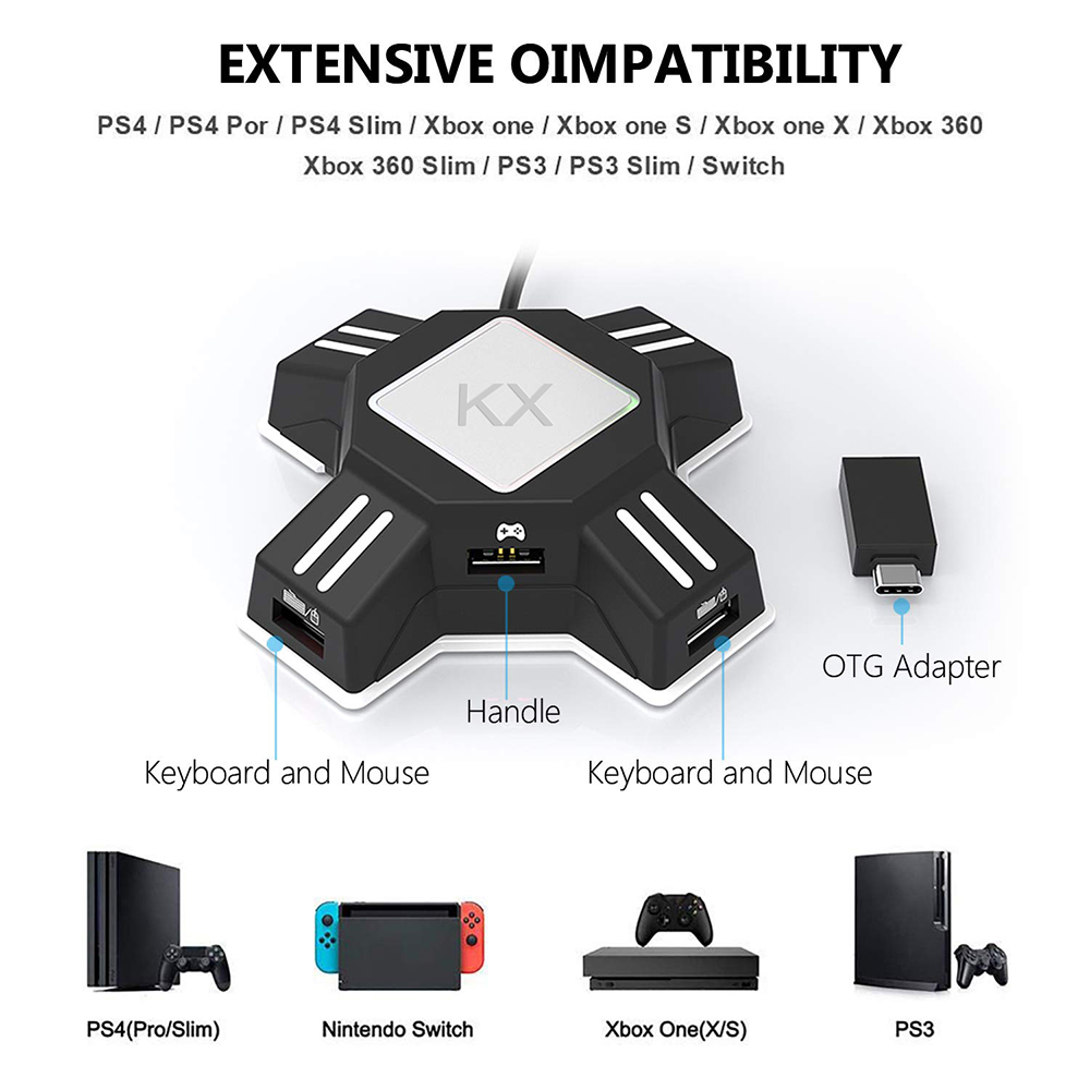 Adaptor KX untuk Pengontrol PS - Gaming Keyboard And Mouse For Xbox ulasan dan harga