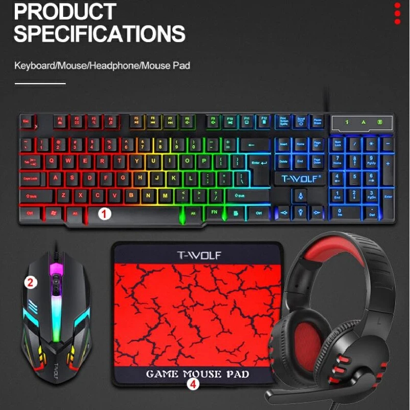 Keyboard Gaming Combo 4 in 1 R - Gaming Keyboard And Mouse Combo ulasan dan harga