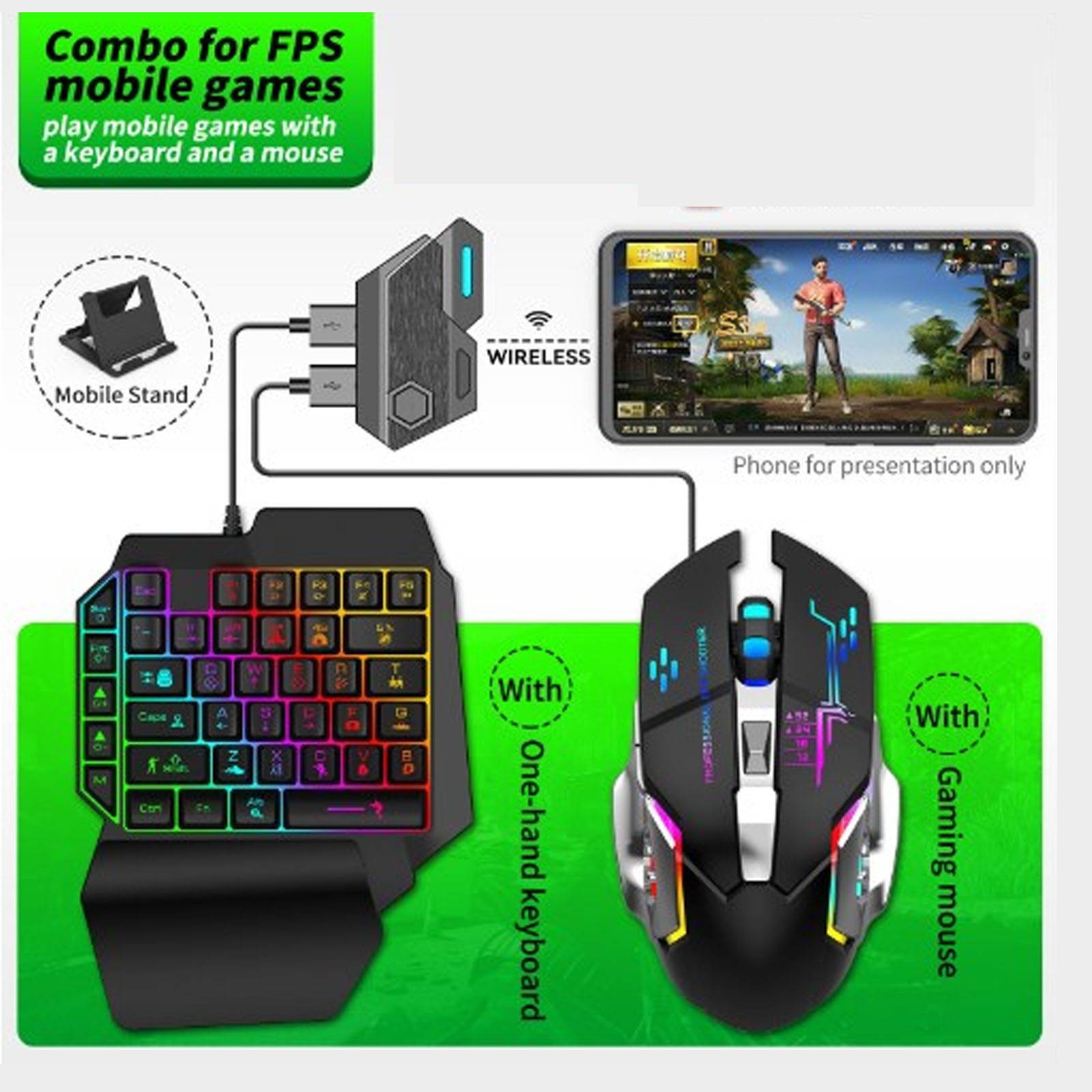 Set Konverter Mouse Keyboard K - Gaming Keyboard And Mouse Combo ulasan dan harga