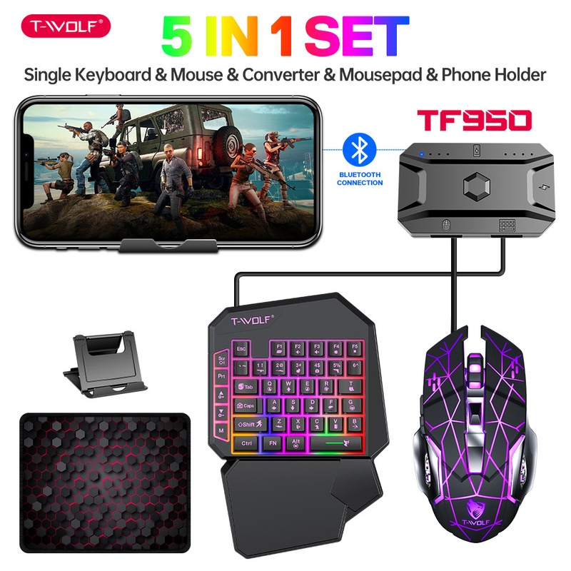 T-Wolf Tf950 5 in 1 Keyboard G - Gaming Keyboard And Mouse For Xbox ulasan dan harga