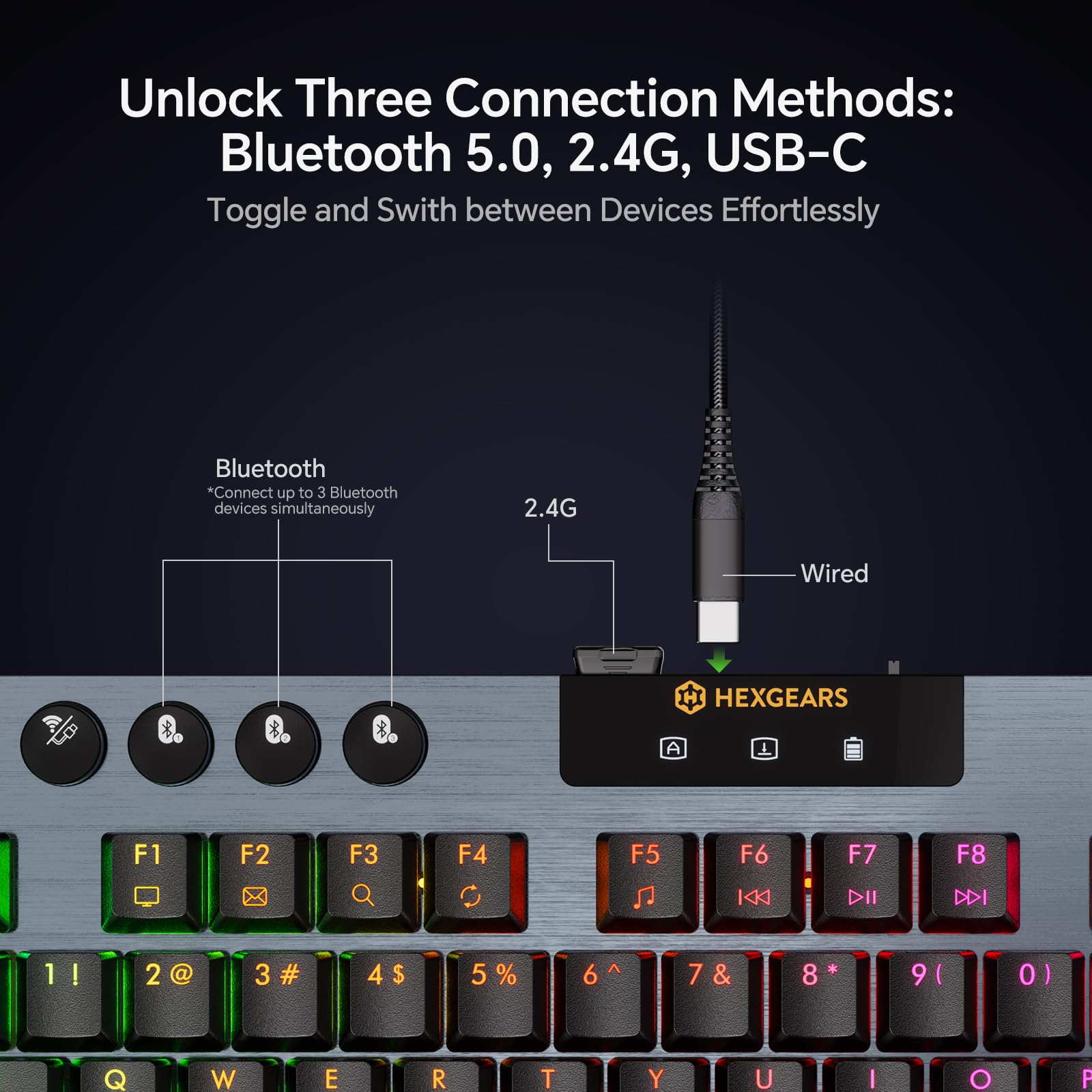 HEXGEARS A3 Keyboard Mekanis 8 - Gaming Keyboard Mechanical Wireless ulasan dan harga