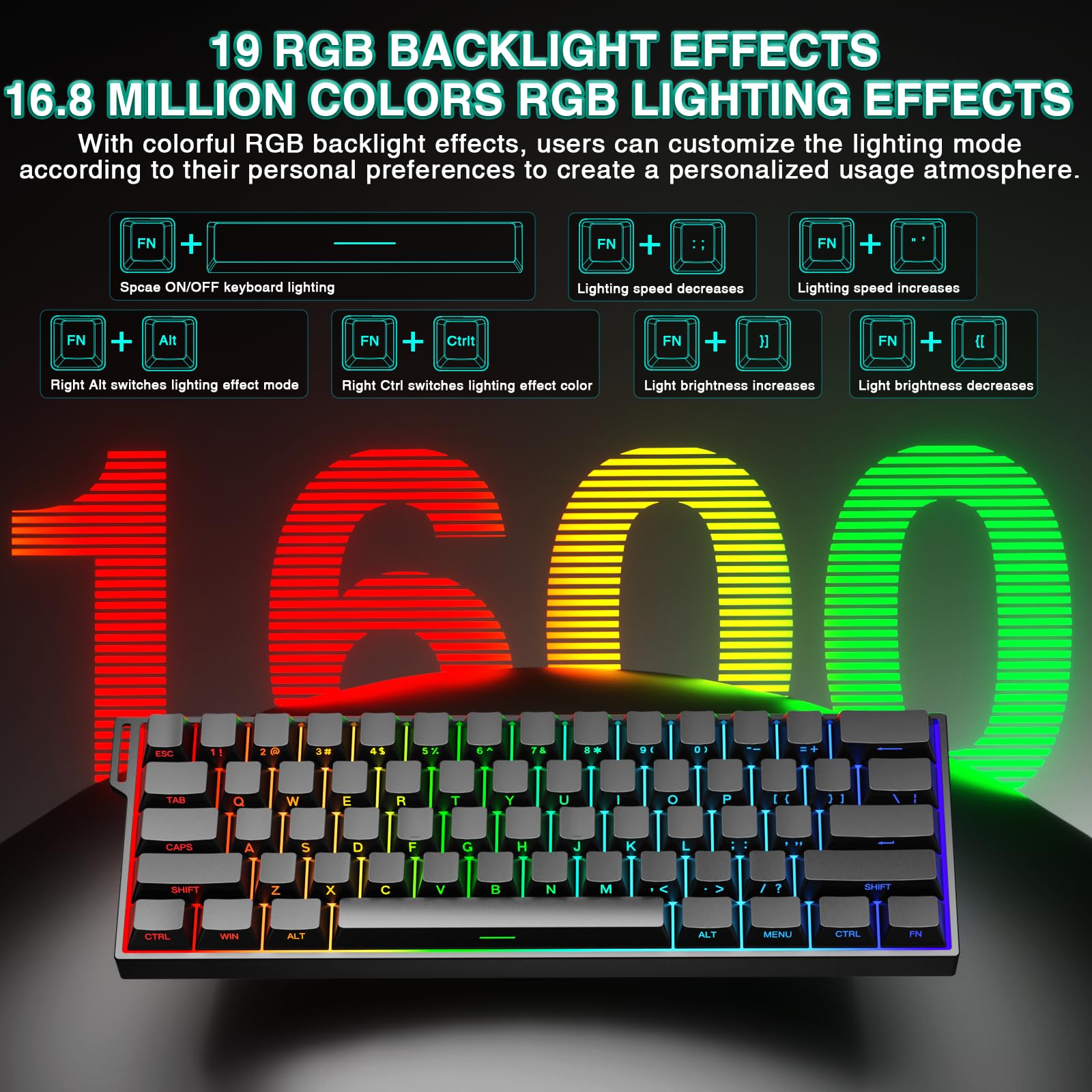 AULA Mini60 HE/Pro/Max 60% Key - Gaming Keyboard Mechanical Wireless ulasan dan harga